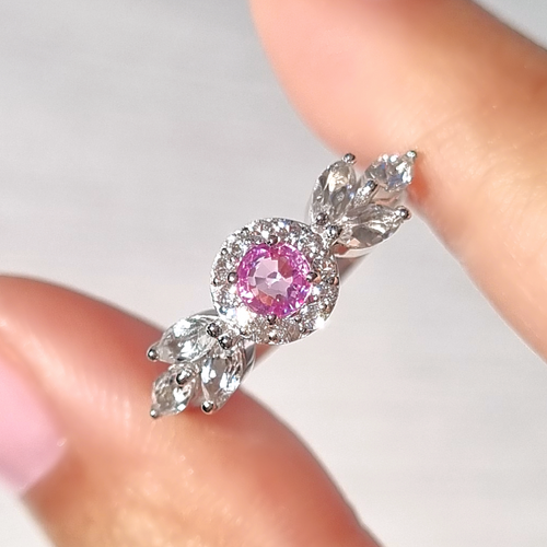 Aurelia pink sapphire ring in sterling silver product image