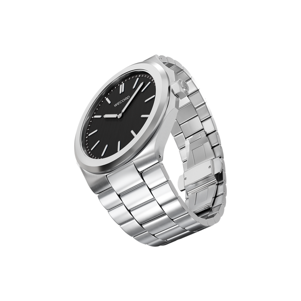 Wecord London Oliver Large watch side view in Black