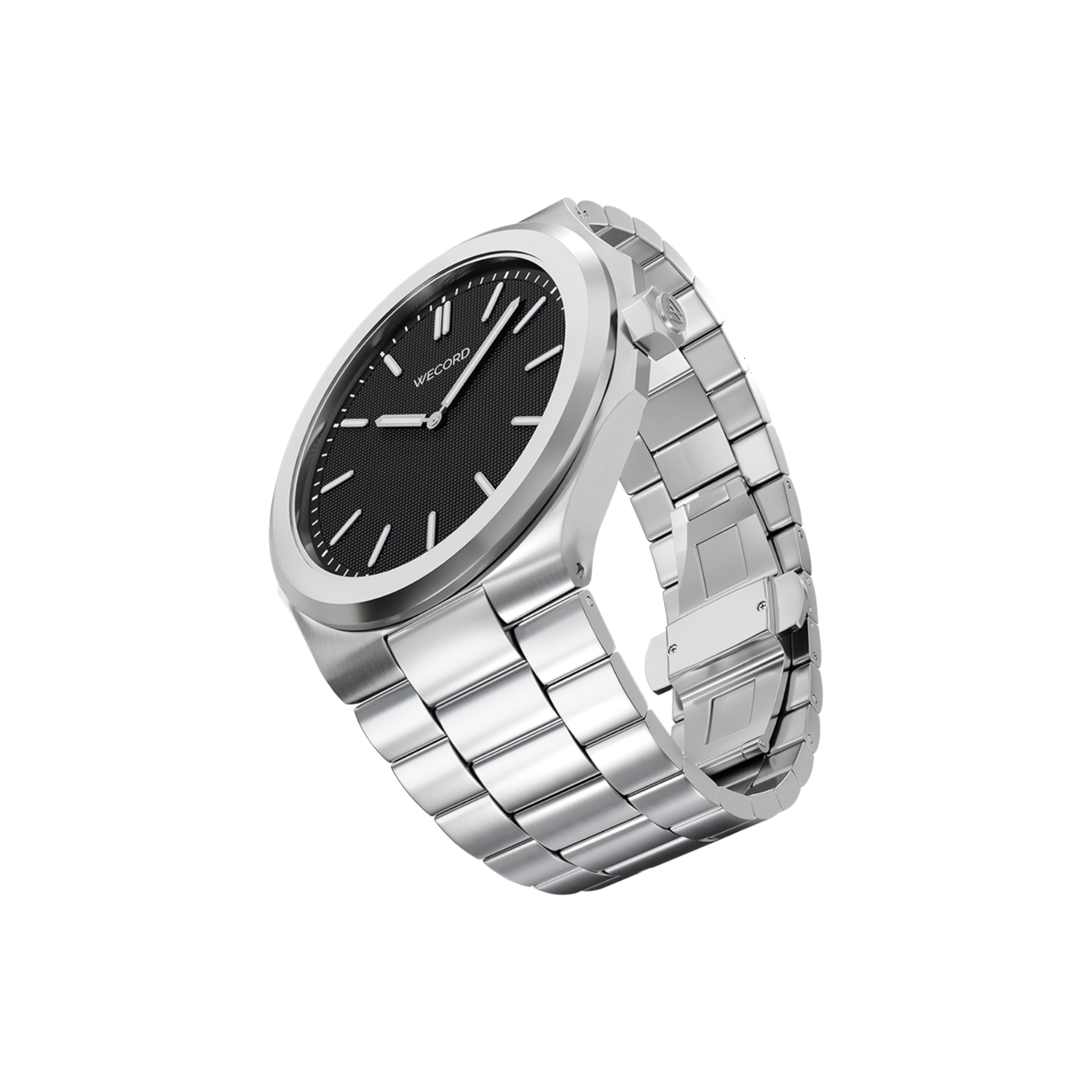 Wecord London Oliver Large watch side view in Black