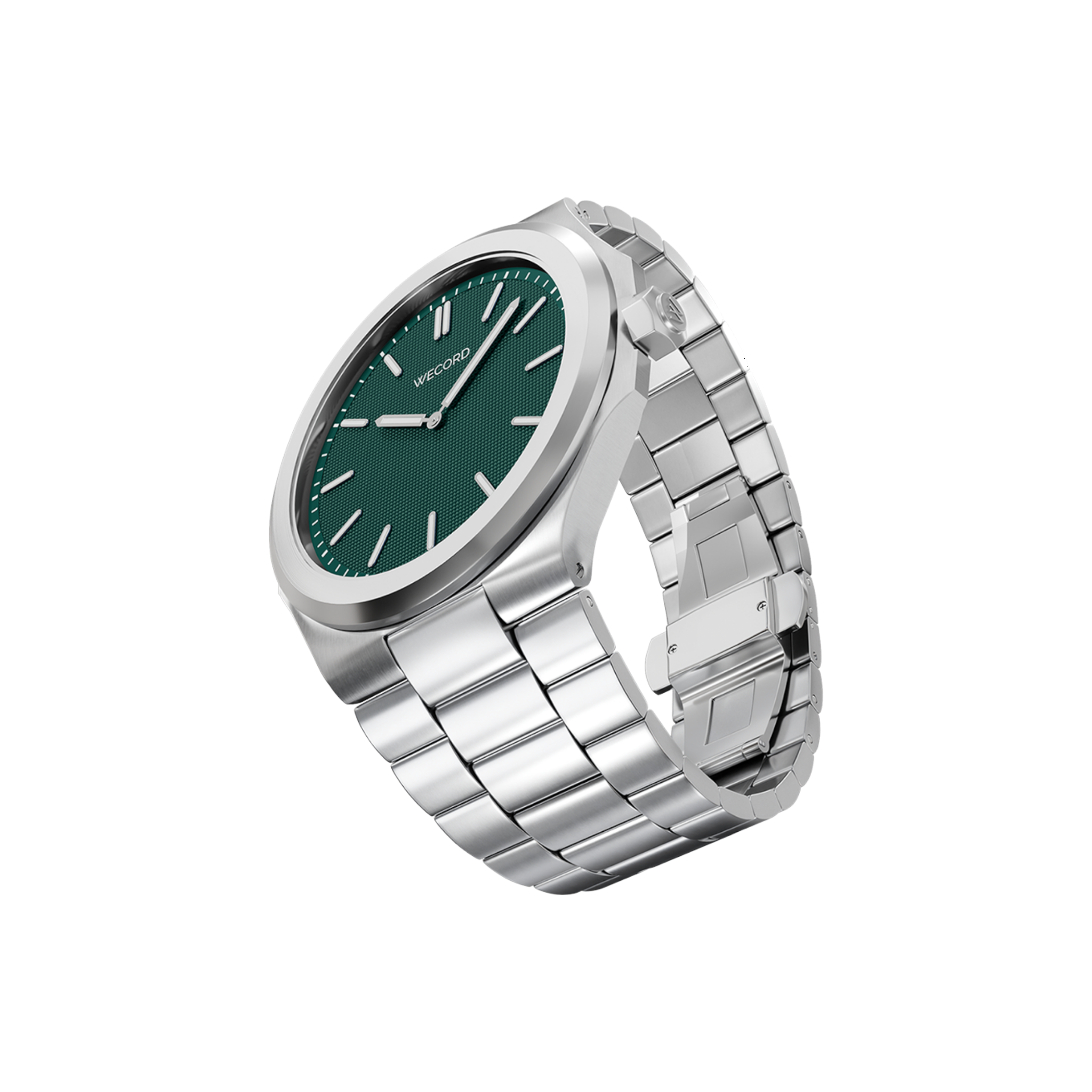 Wecord London Oliver Large watch side view in Green