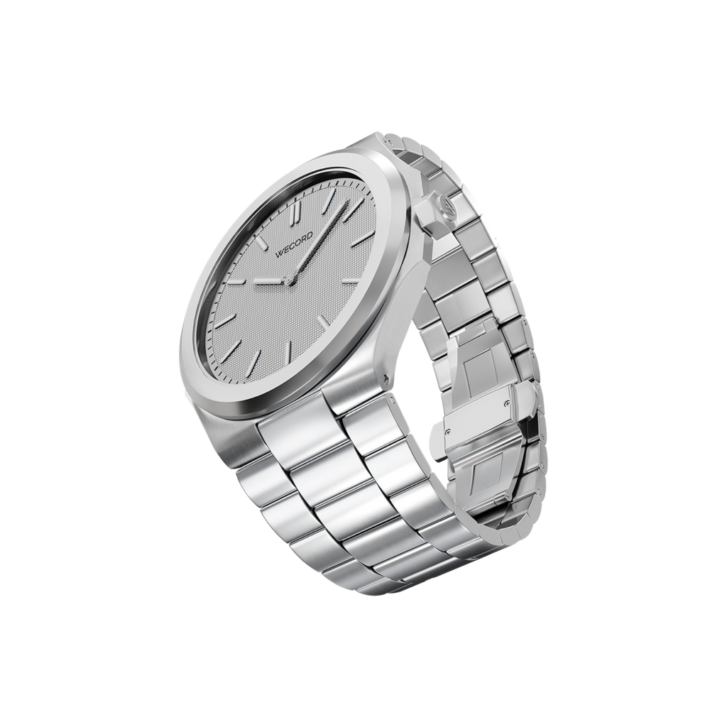 Wecord London Oliver Large watch side view in Grey