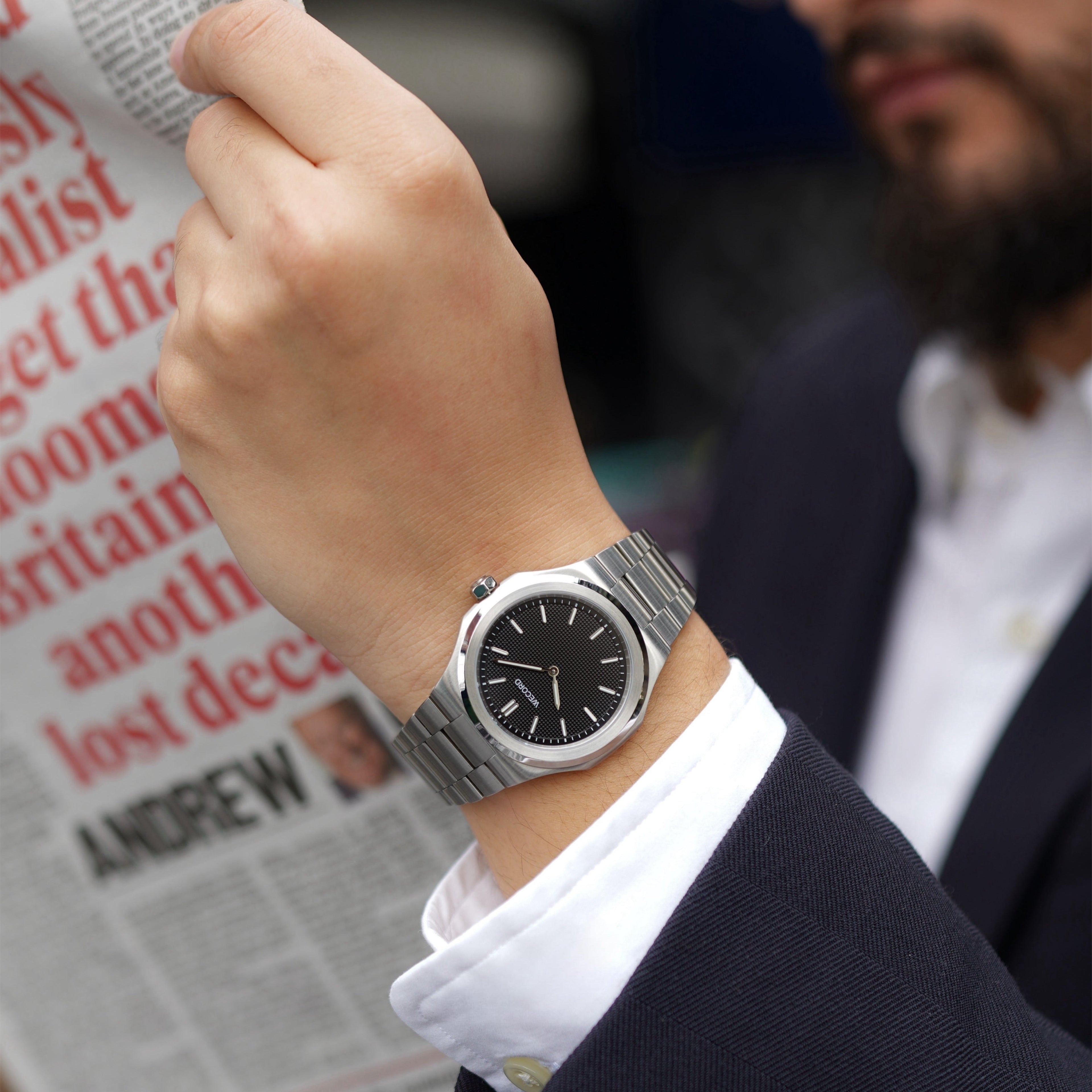 Wecord London Oliver Large watch in Black product detail image