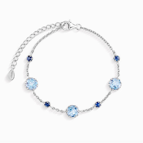 Vianne Jewellery blue sapphire and Swiss blue topaz bracelet in sterling silver