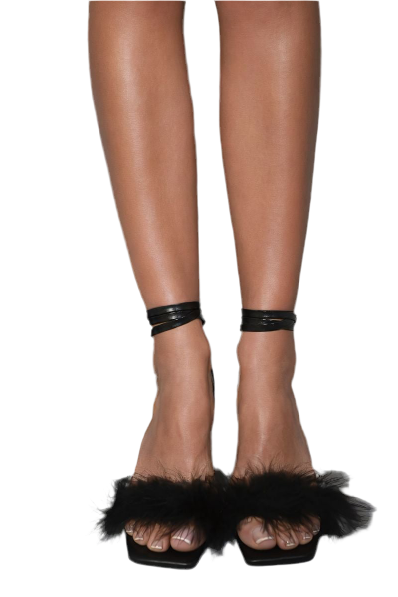 Kenike fluffy strappy heels product option view
