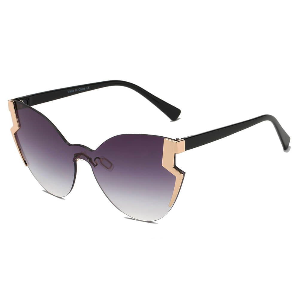 Kenike Decatur gradient purple oversized cat eye sunglasses front view