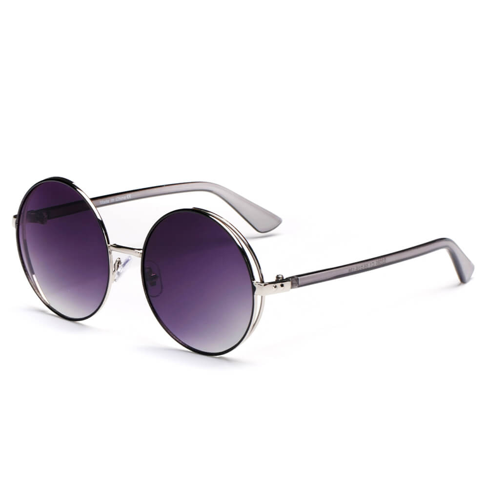 Kenike Karlstad gradient purple classic round Lennon sunglasses side view