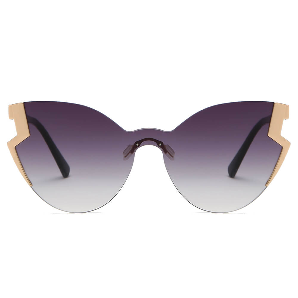 Kenike Decatur gradient purple oversized cat eye sunglasses side view