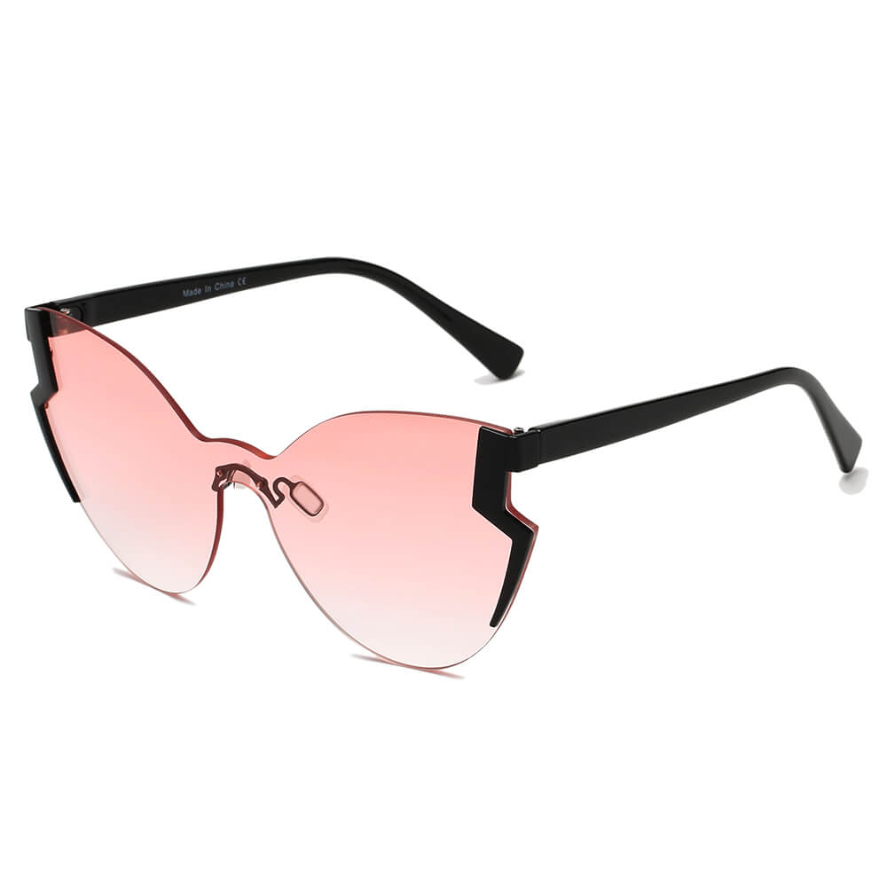 Kenike Decatur pink oversized cat eye sunglasses front view