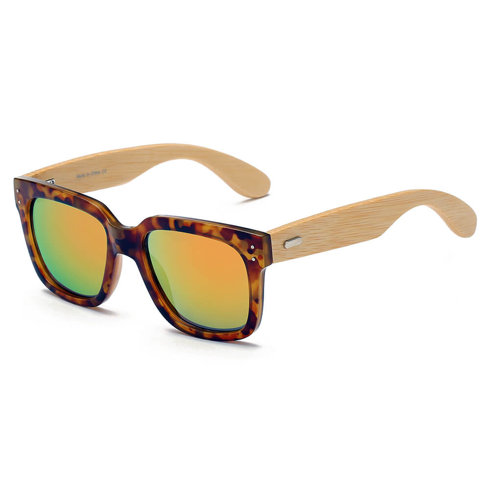 Kenike Medford tortoise retro square fashion sunglasses front view