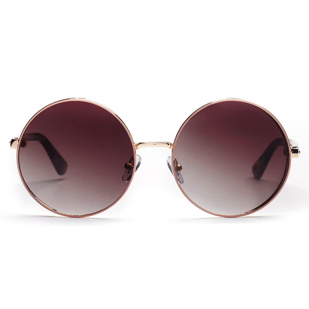 Kenike Karlstad tortoise round Lennon sunglasses close-up detail