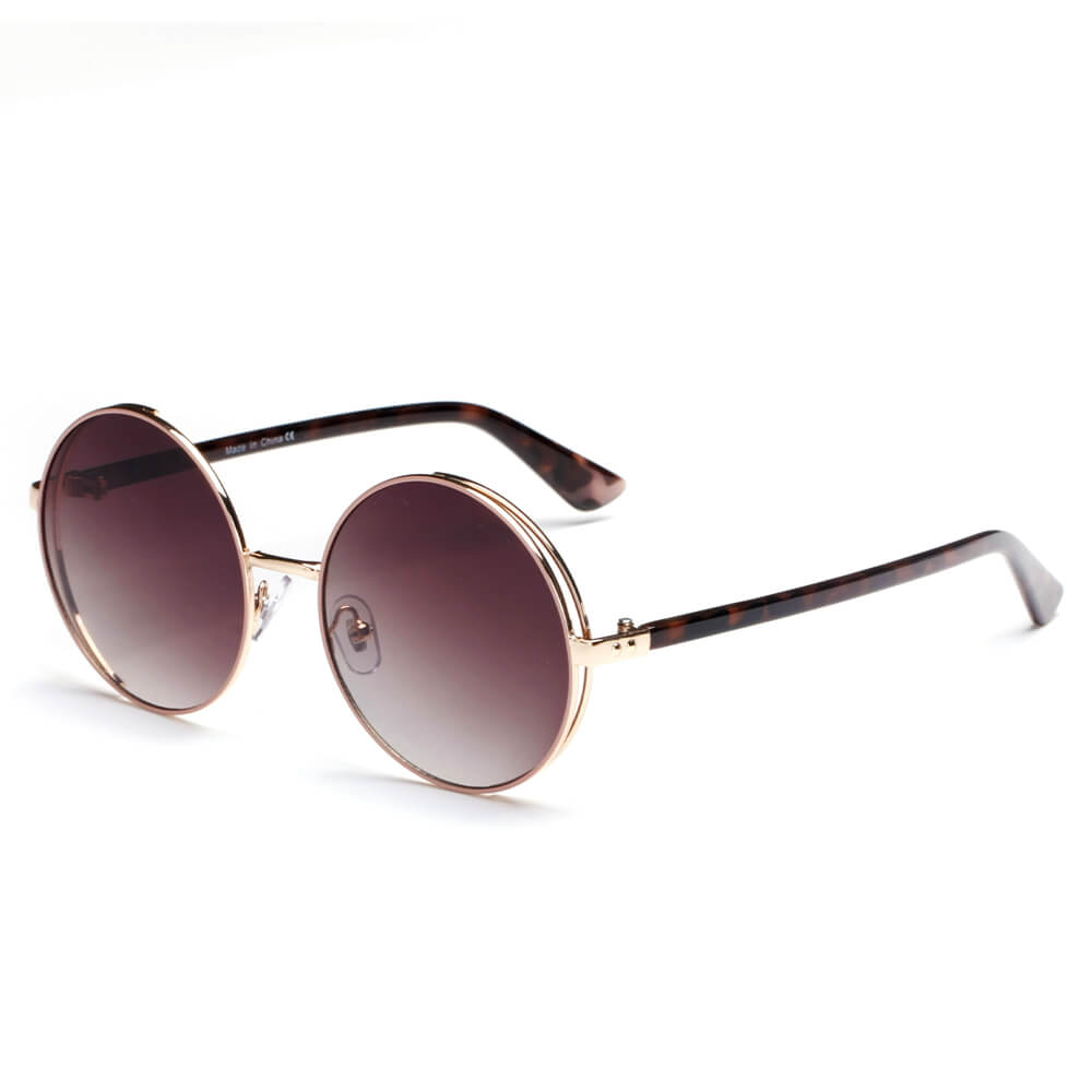 Kenike Karlstad tortoise classic round Lennon sunglasses side view