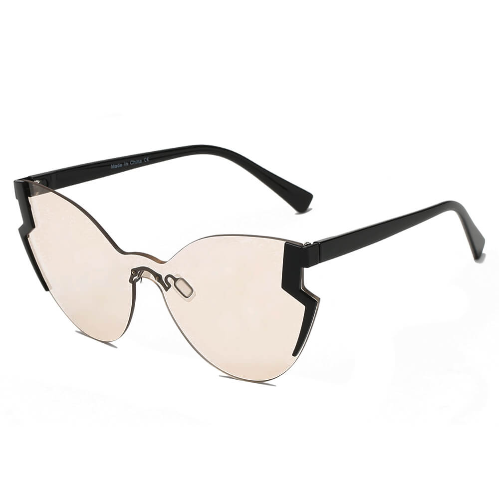 Kenike Decatur clear oversized cat eye sunglasses front view