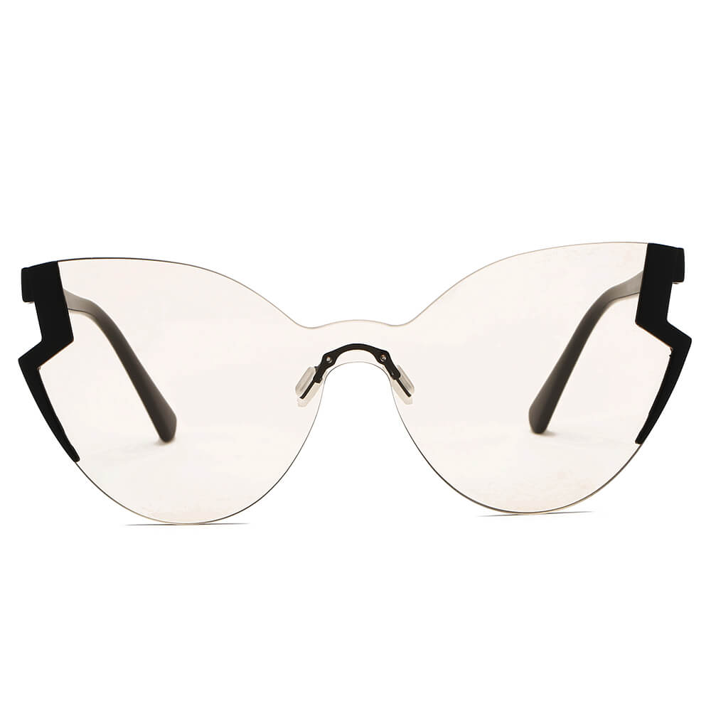 Kenike Decatur clear oversized cat eye sunglasses side view