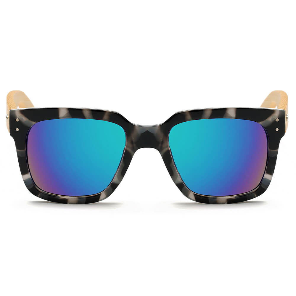 Kenike Medford purple green retro square sunglasses side view