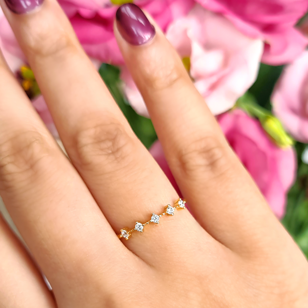 Celeste dainty gold ring styled product image