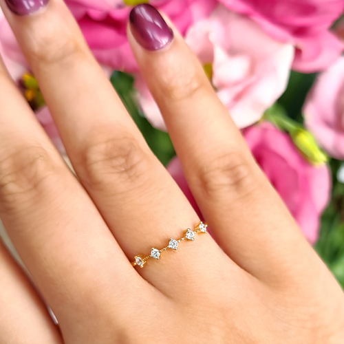 Celeste dainty gold ring styled product image