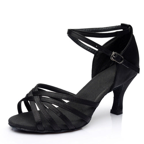 Kenike black indoor dance shoes side profile