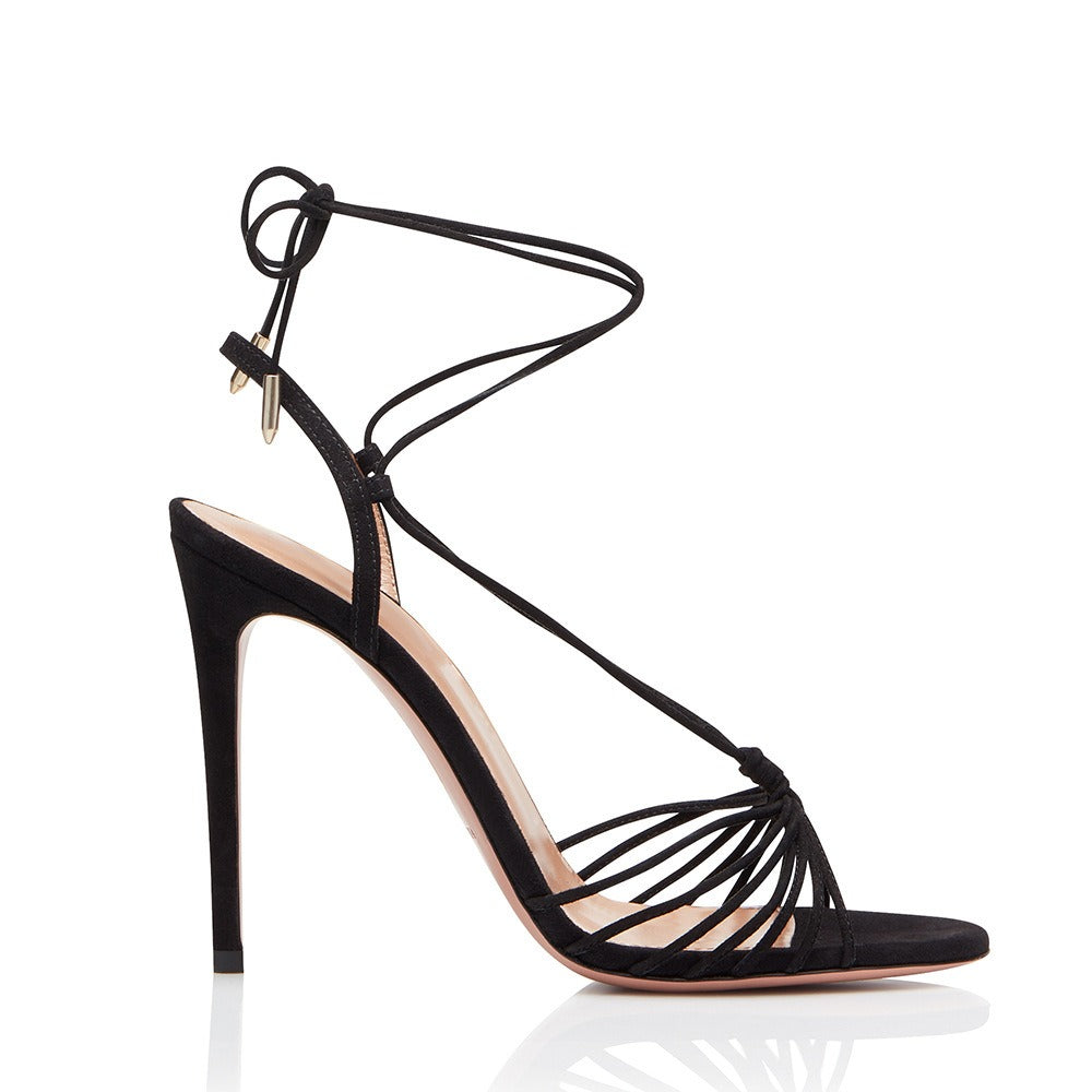 Kenike black strap combination high heel sandals detail