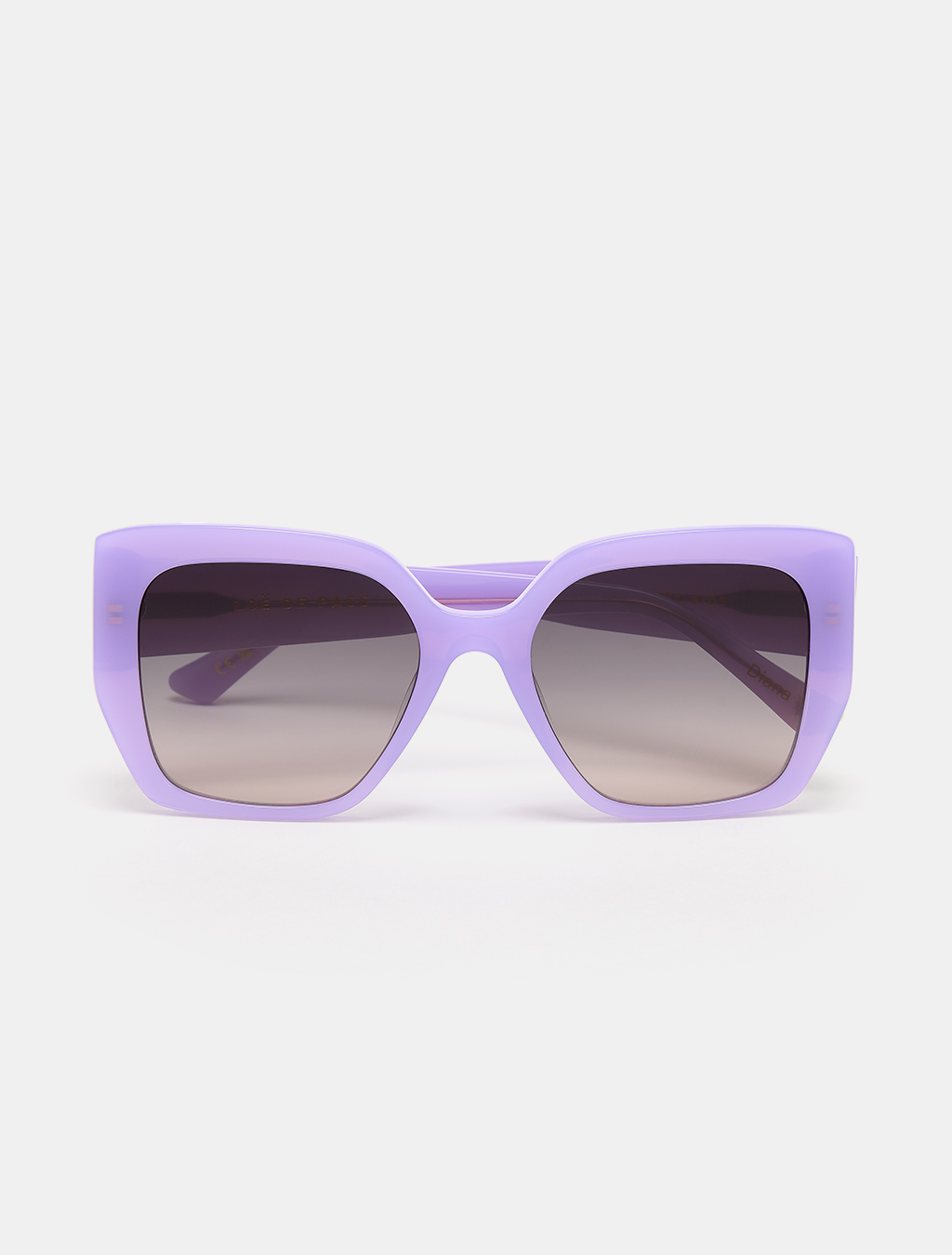 zoedepass Diana Violet oversized square sunglasses front product image