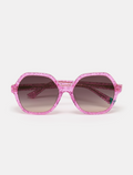 zoedepass Dolly Pink Glitter hexagonal sunglasses front product image