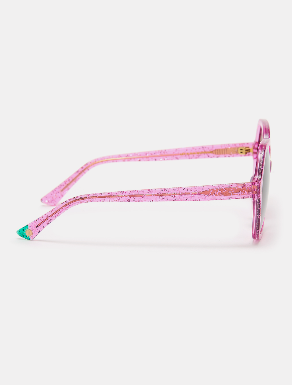zoedepass Dolly Pink Glitter hexagonal sunglasses side product image