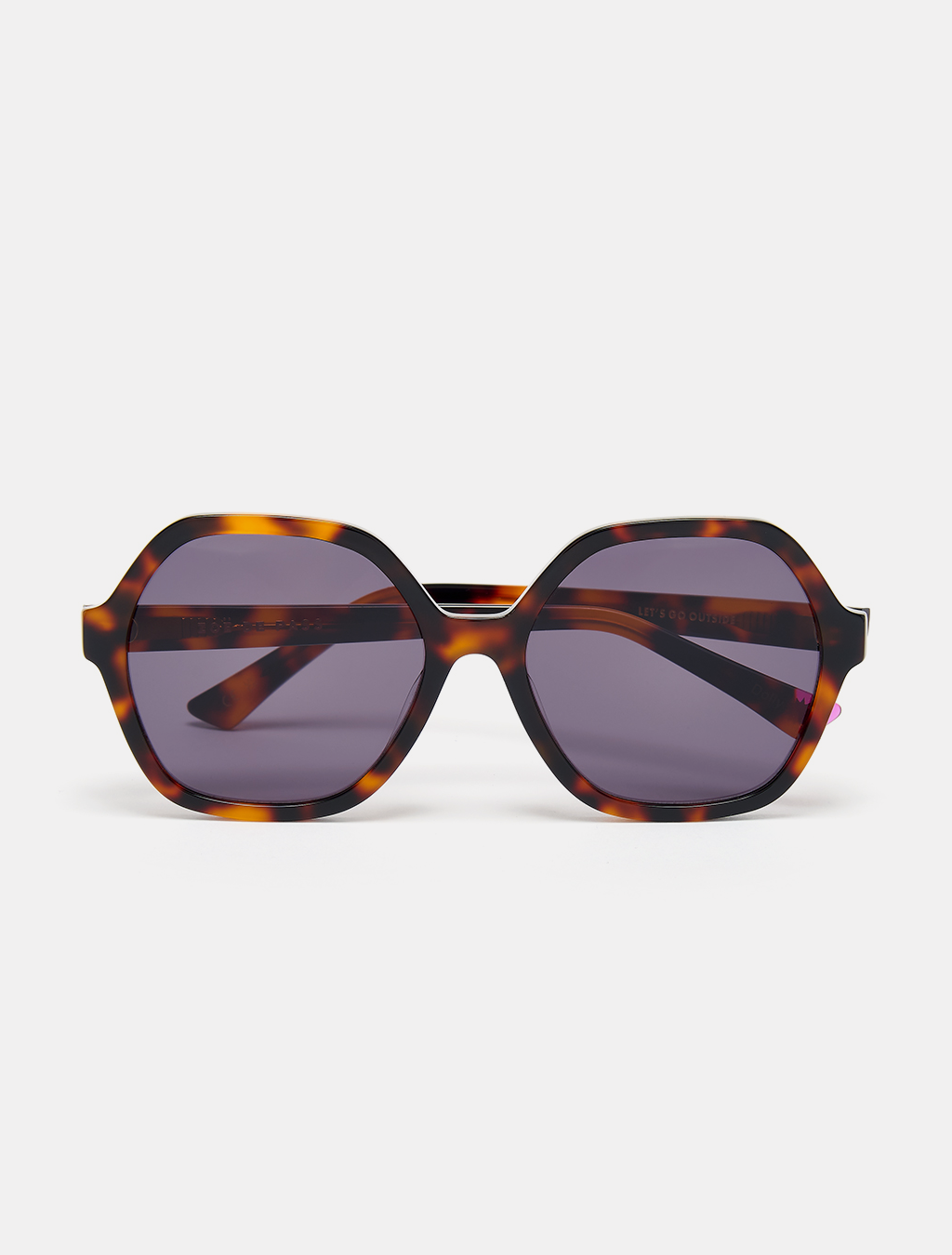 zoedepass Dolly Tortoise Shell hexagonal sunglasses front product image