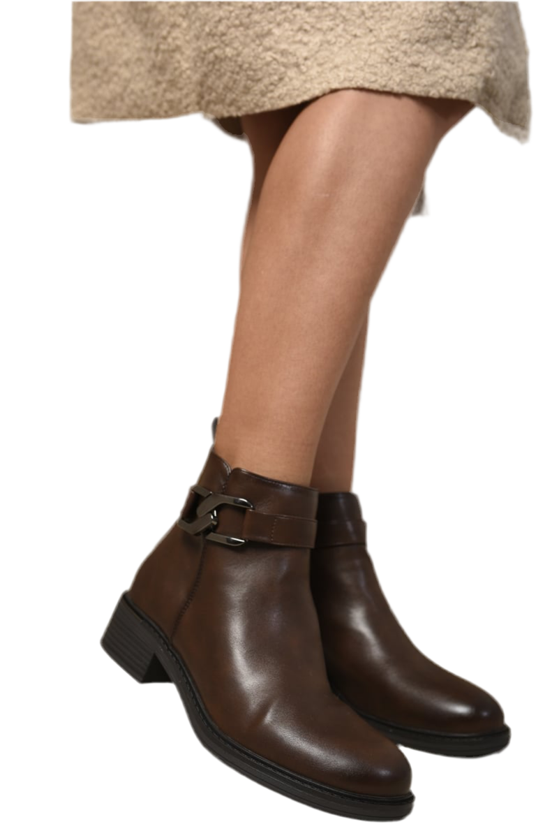 Kenike buckle side zipper ankle boots colour options