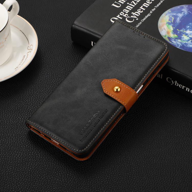 KHAZNEH dual-colour cowhide texture flip iPhone case detail image