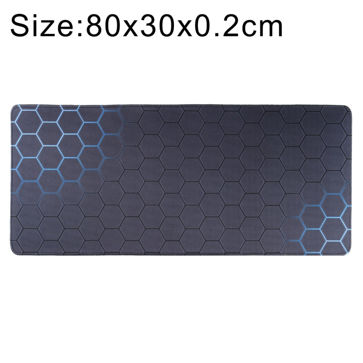 Blue Honeycomb anti-slip rubber cloth gaming mouse mat in 80 x 30 x 0.2cm