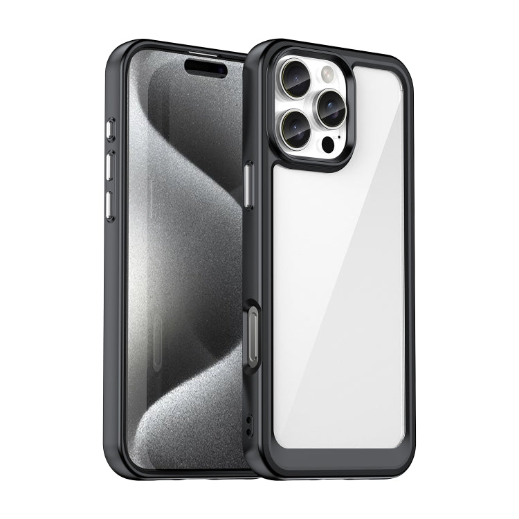 Colourful acrylic TPU iPhone case black for iPhone 16 Pro Max