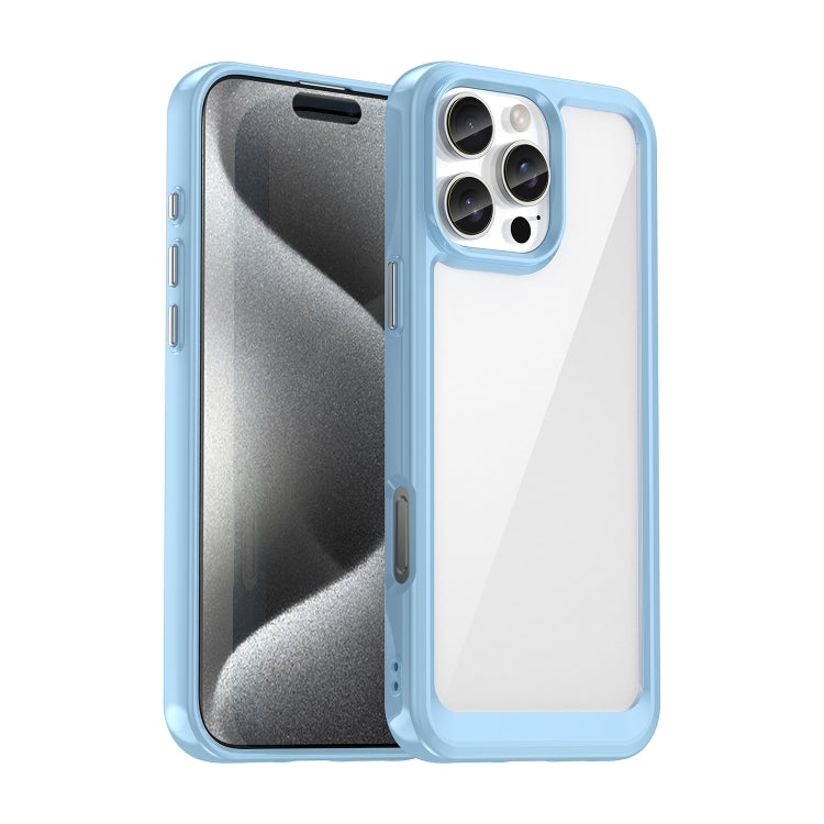 Colourful acrylic TPU iPhone case blue for iPhone 16 Pro Max