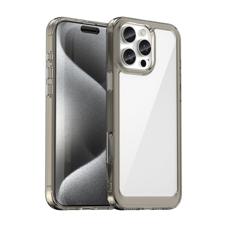 Colourful acrylic TPU iPhone case transparent grey for iPhone 16 Pro Max