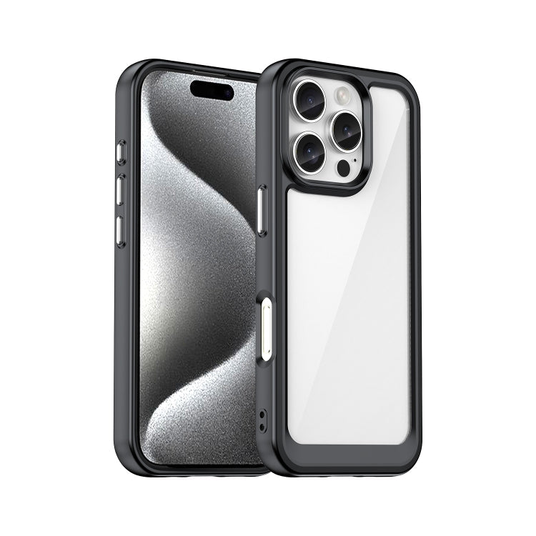 Colourful acrylic TPU iPhone case black for iPhone 16 Pro