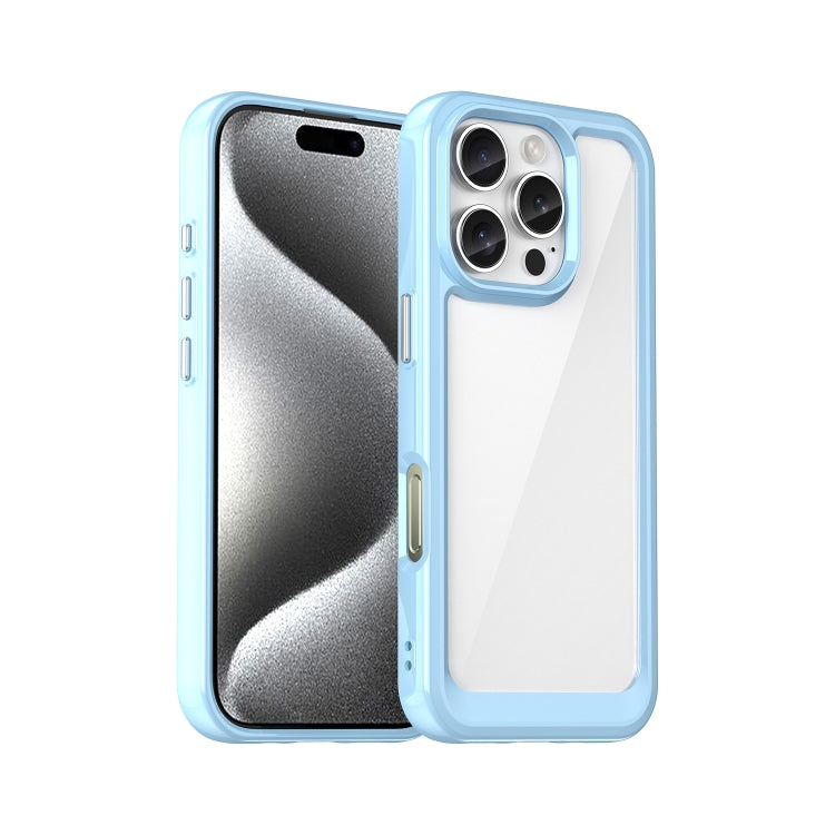 Colourful acrylic TPU iPhone case blue for iPhone 16 Pro