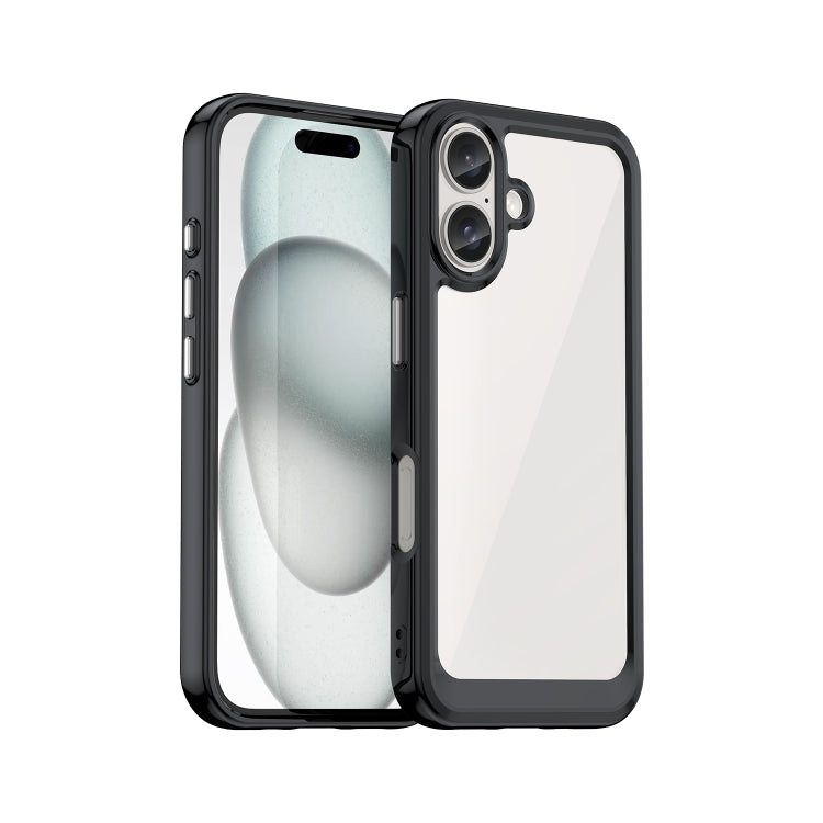 Colourful acrylic TPU iPhone case black for iPhone 16 Plus