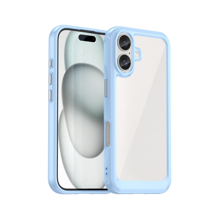 Colourful acrylic TPU iPhone case blue for iPhone 16 Plus