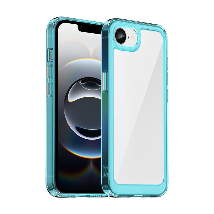 Colourful acrylic TPU iPhone case transparent blue for iPhone 17e and 16e