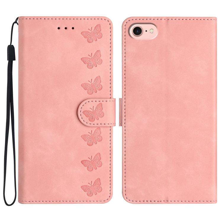 Seven butterflies iPhone wallet case in pink for iPhone 16e and 17e