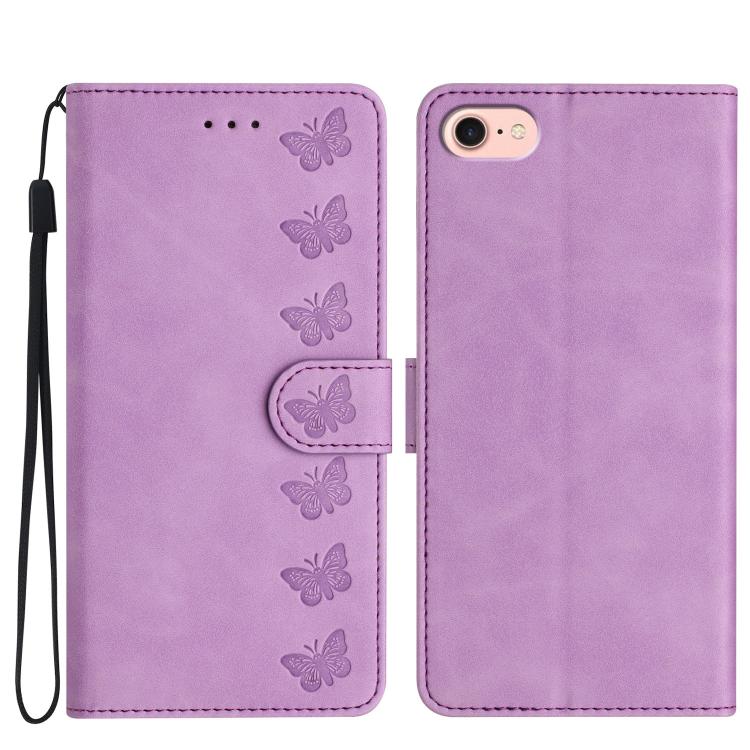 Seven butterflies iPhone wallet case in purple for iPhone 16e and 17e
