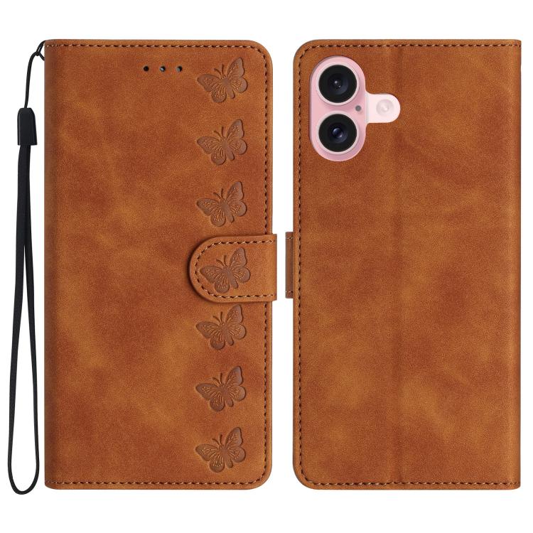 Seven butterflies iPhone wallet case in brown for iPhone 17