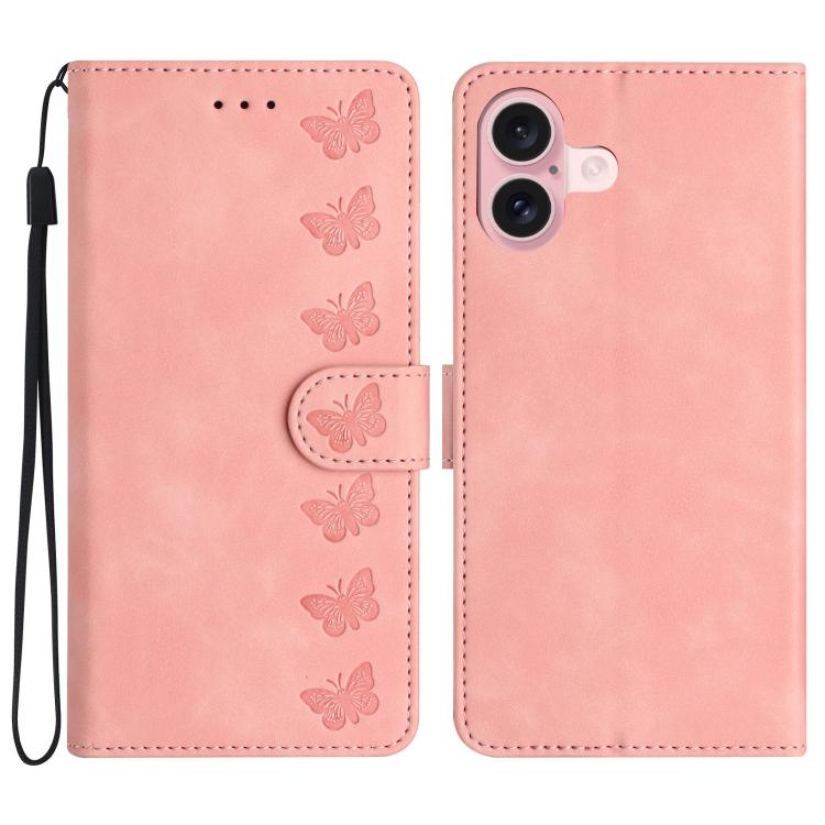 Seven butterflies iPhone wallet case in pink for iPhone 17