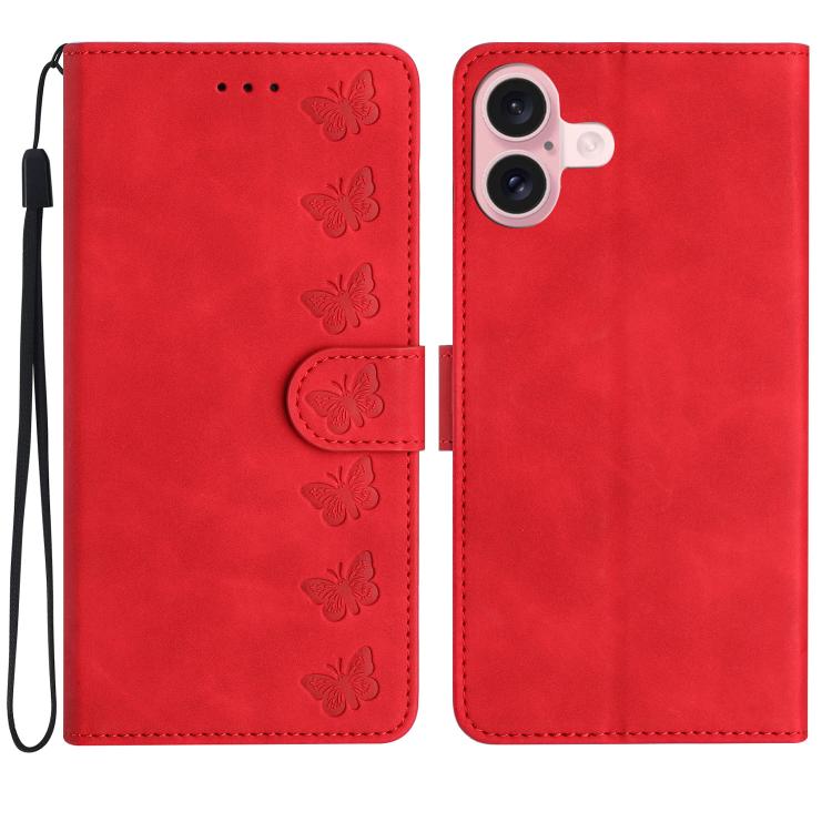 Seven butterflies iPhone wallet case in red for iPhone 17