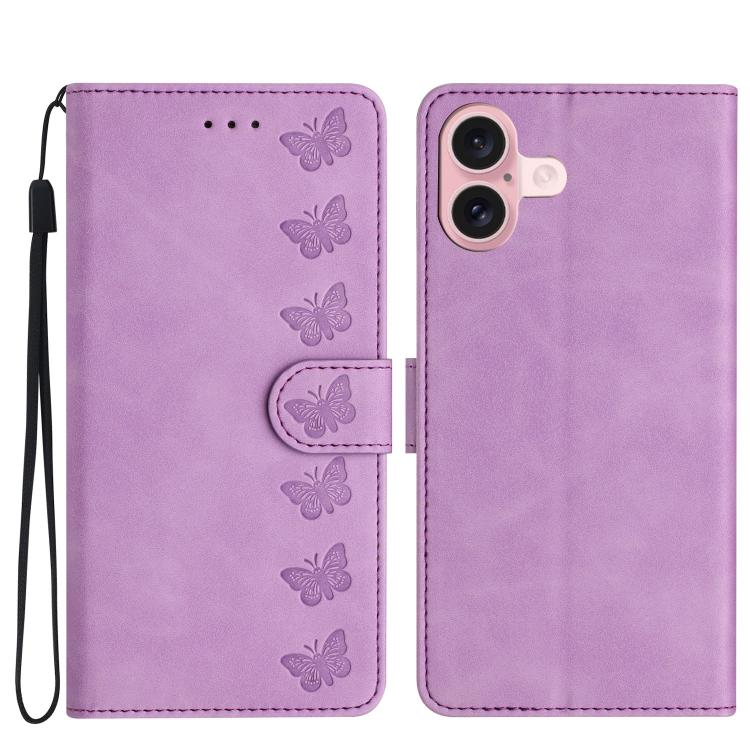 Seven butterflies iPhone wallet case in purple for iPhone 17
