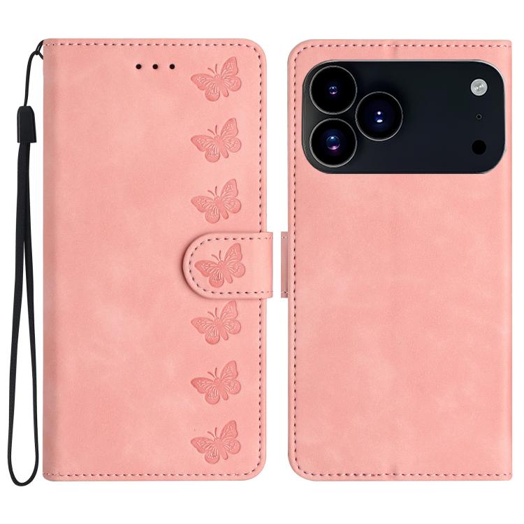 Seven butterflies iPhone wallet case in pink for iPhone 17 Pro Max