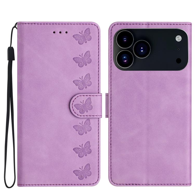 Seven butterflies iPhone wallet case in purple for iPhone 17 Pro Max