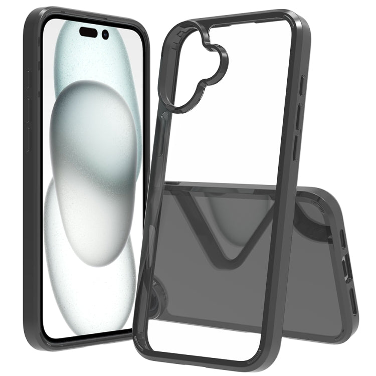 Scratchproof acrylic TPU iPhone 16 Plus case in black