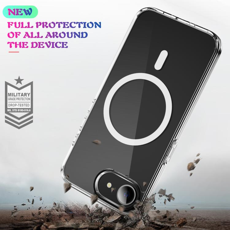 Clear iPhone case built in MagSafe magnetic module detail