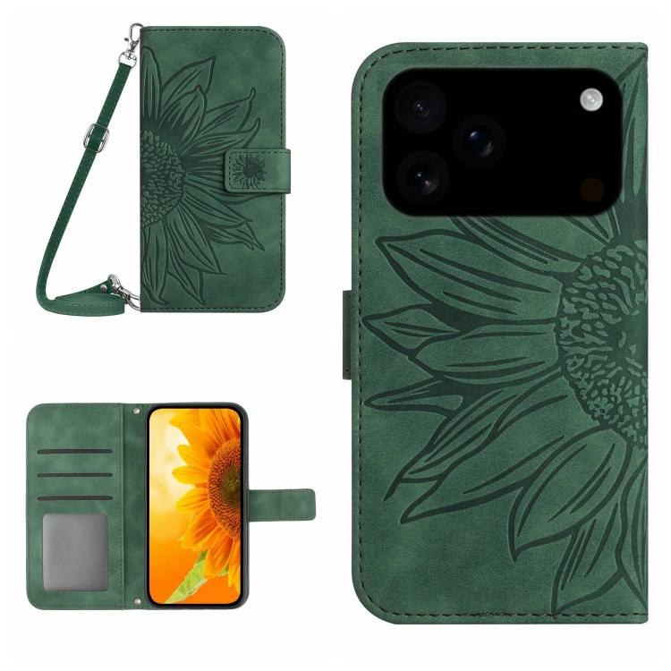 Green sunflower iPhone 17 Pro case