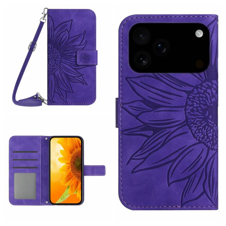 Dark Purple sunflower iPhone 17 Pro case