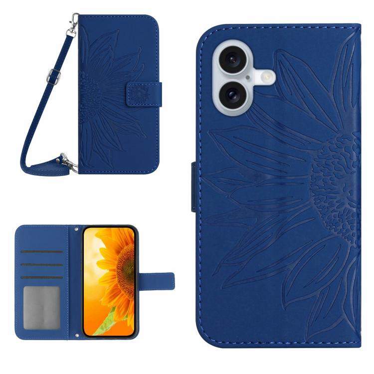 Dark Blue sunflower iPhone 17 case
